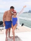 Mahomes Patrick and Brittany show beach bodies during Miami Getaway